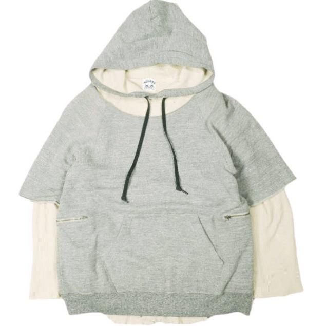 SUNSEA サンシー 日本製 名作 Broken 3way 2tone hooded parka 壊れたパーカー SNS-11S03 3 GRAY/IVORY レイヤード スウェット サーマル | 