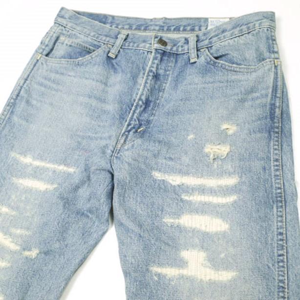 orslow x BEAMS オアスロウ ビームス 別注 日本製 106 スリムダメージデニム 2(M) Indigo ジップフライ パンツ リペア加工 クロップド丈 |  | 03