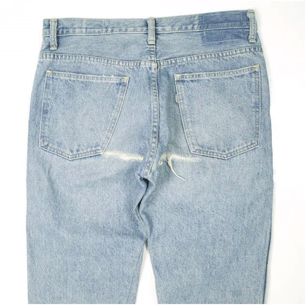 orslow x BEAMS オアスロウ ビームス 別注 日本製 106 スリムダメージデニム 2(M) Indigo ジップフライ パンツ リペア加工 クロップド丈 |  | 05