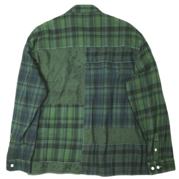 KITH NYC キスニューヨークシティ 23SS Patchwork Berkeley Buttondown Shirt パッチワークチェックシャツ L Conifer 長袖 ペイズリー |  | 01