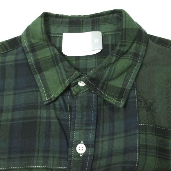 KITH NYC キスニューヨークシティ 23SS Patchwork Berkeley Buttondown Shirt パッチワークチェックシャツ L Conifer 長袖 ペイズリー |  | 05