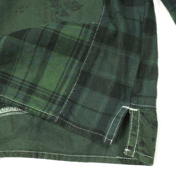 KITH NYC キスニューヨークシティ 23SS Patchwork Berkeley Buttondown Shirt パッチワークチェックシャツ L Conifer 長袖 ペイズリー |  | 07