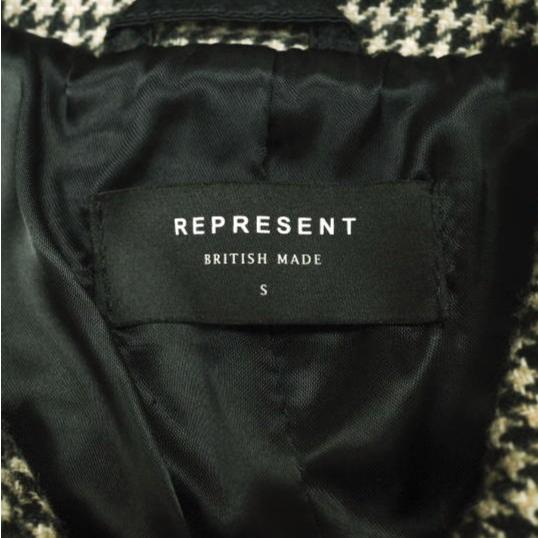 REPRESENT リプレゼント イギリス製 ハウンドトゥースチェック ウールステンカラーコート S BEIGE/BLACK 千鳥格子 アウター g26783 |  | 02