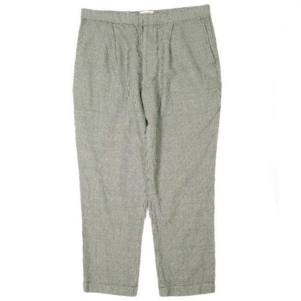 VAINL ARCHIVE ヴァイナルアーカイブ 日本製 EASY-PT ハウンドトゥースチェック 1タックテーパードイージーパンツ VAS22003 XL GRAY/BLACK | 