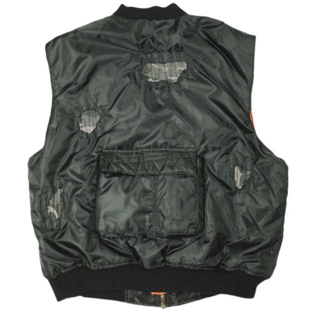 RESURRECTION13 リザラクション13 25AW MA-1 VEST ダメージ＆リペア加工 フライトベスト L BLACK 中綿 ピンバッチ アウター g26792 |  | 01