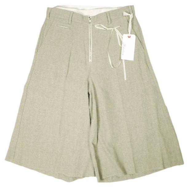 新品 Midorikawa ミドリカワ 26SS 日本製 CROPPED CULOTTES PANTS クロップドキュロットパンツ MID26SS-PT02 3 IVORY リネン ショーツ | 