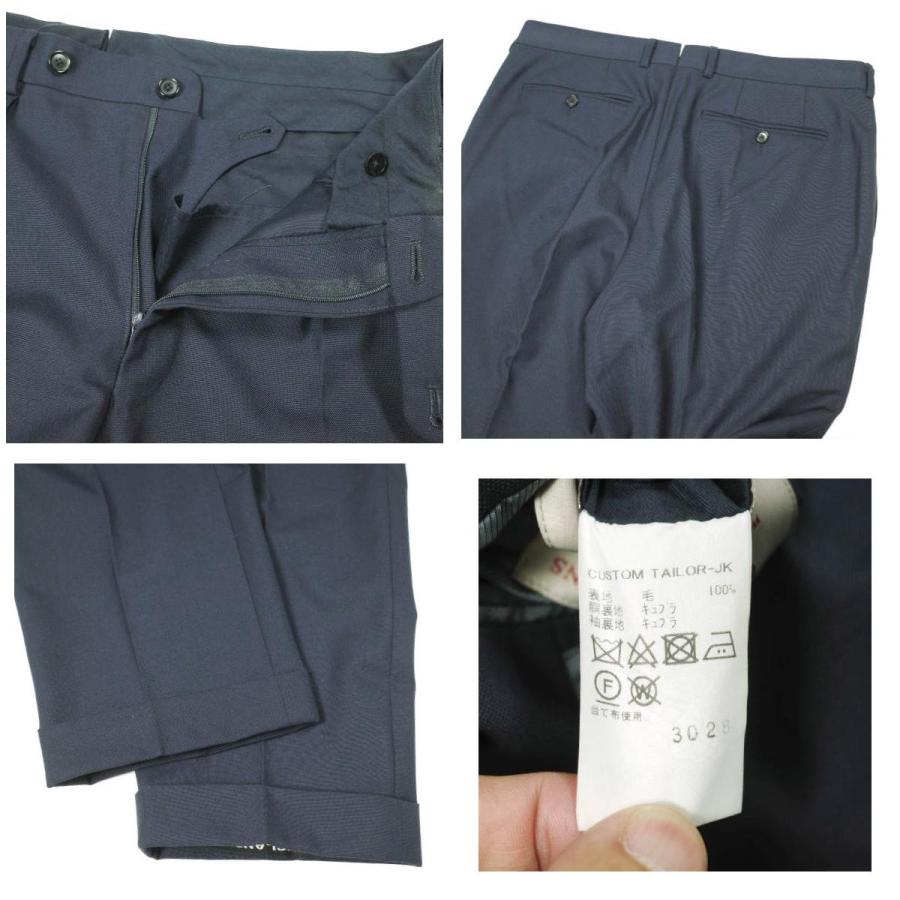 CUSTOM TAILOR BEAMS カスタムテーラー ビームス 日本製 MARLING＆EVANS 3plyフレスコスーツ 50 NAVY 3Bジャケット ＆ 2プリーツスラックス |  | 09