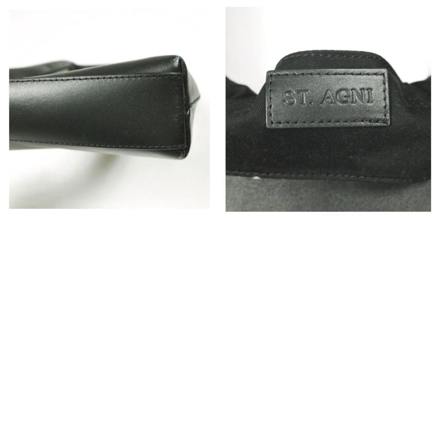 ST.AGNI セントアグニ The Zip Detail Mini Bag ジップディテールミニバッグ BLACK レザートートバッグ カバン g26800 |  | 09