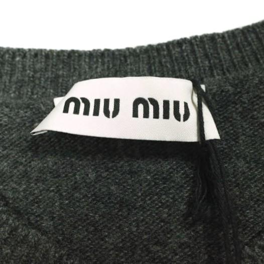 新品 MIU ミュウミュウ バージンウール クルーネックカーディガン 2024 