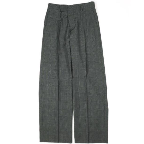 新品 MIU MIU ミュウミュウ トロピカルウール グレンチェックスラックス 2024年モデル DNA973 S000 17AG 44 CHARCOAL GRAY パンツ g26813 | 