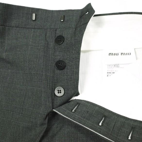 新品 MIU MIU ミュウミュウ トロピカルウール グレンチェックスラックス 2024年モデル DNA973 S000 17AG 44 CHARCOAL GRAY パンツ g26813 |  | 05