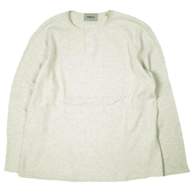 ESSENTIALS FEAR OF GOD エッセンシャルズ フィアオブゴッド Henley Neck Thermal ヘンリーネックサーマルカットソー S OATMEAL FOG 長袖 | 