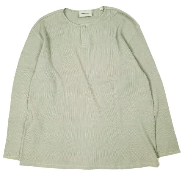 ESSENTIALS FEAR OF GOD エッセンシャルズ フィアオブゴッド Henley Neck Thermal ヘンリーネックサーマルカットソー S KHAKI FOG ワッフル | 