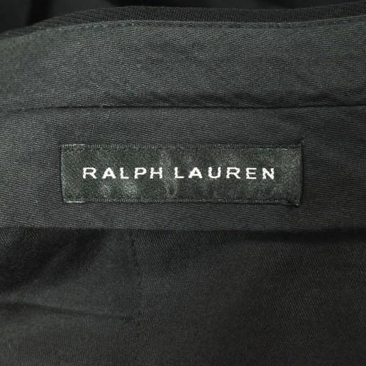RALPH LAUREN BLACK LABEL ラルフローレンブラックレーベル ウールギャバジン サイドアジャスターノープリーツスラックス 30 BLACK パンツ |  | 06