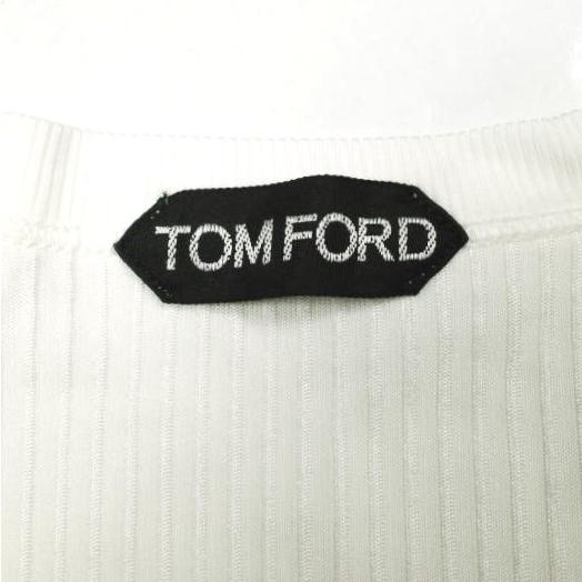 TOM FORD トムフォード イタリア製 LONG SLEEVE HENLEY ビスコースエラスティン リブ編みヘンリーネックニットカットソー BZ204 TFJ262 48 OFF WHITE セーター トップス【新古品】【中古】【TOM FORD】 新品 TOM FORD トムフォード イタリア製 LONG SLEEVE HENLEY リブ編み