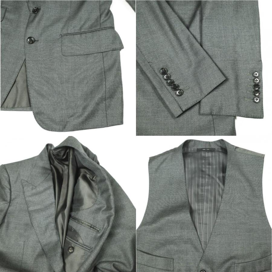 TOM FORD トムフォード SHELTON 3P SUIT シェルトン 3ピース スーツ 7-46R チャコールグレー セットアップ ジャケット＆ジレ＆スラックス |  | 07