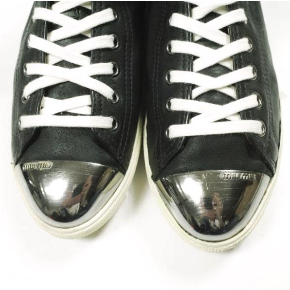 MIU MIU ミュウミュウ メタリックトゥ スムースレザー ミドルカットスニーカー 5T9556 38(25cm) BLACK スニーカー シューズ g26864 |  | 04