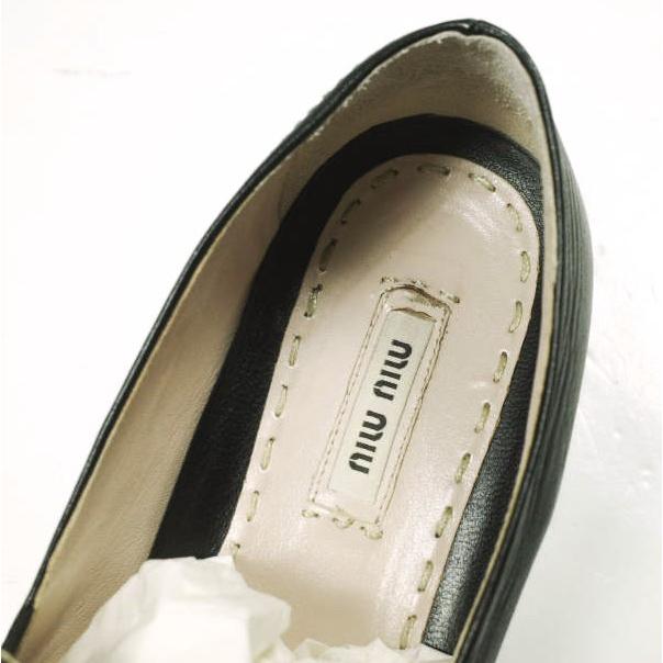 MIU MIU ミュウミュウ メタリックトゥ レザースリッポン 5S9563 38(25cm) BLACK サイドゴア スニーカー シューズ g26865 |  | 06