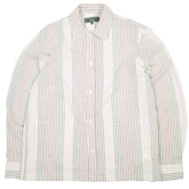 KITH NYC キスニューヨークシティ 25SS Seersucker Long-Sleeve Boxy Collared Overshirt シアサッカー ボクシーカラー オーバーシャツ S | 