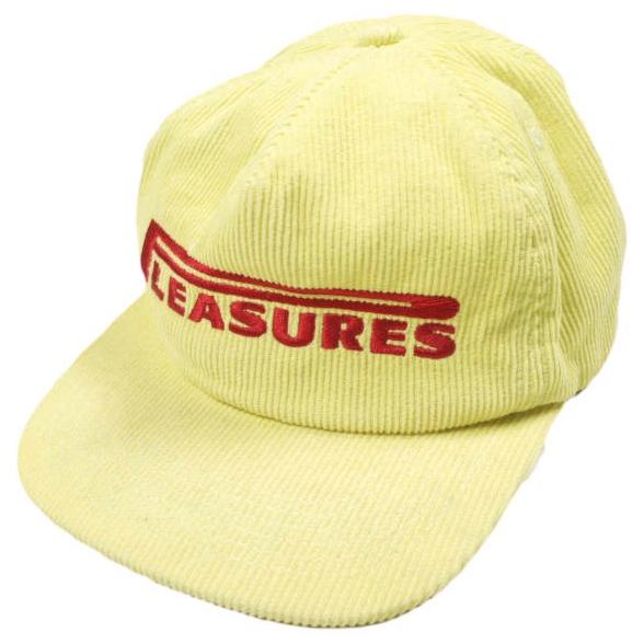 PLEASURES プレジャーズ 24SS PIT STOP CORDUROY CAP ピットストップ コーデュロイキャップ Free YELLOW 5パネル スナップバック 帽子 | 