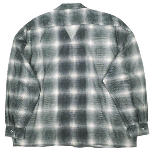 Danke Schon ダンケシェーン 25SS OMBRE CHECK MESH LONG SLEEVE SHIRT オンブレチェックメッシュロングスリーブシャツ BLACK GRAY 開襟 |  | 01