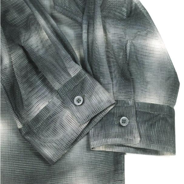 Danke Schon ダンケシェーン 25SS OMBRE CHECK MESH LONG SLEEVE SHIRT オンブレチェックメッシュロングスリーブシャツ BLACK GRAY 開襟 |  | 05