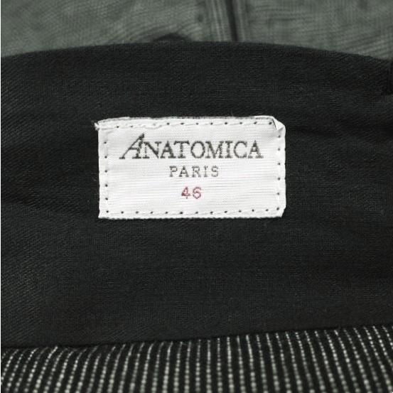 ANATOMICA アナトミカ TENNIS PANTS - LINEN COTTON WABASH STRIPE テニスパンツ リネンコットン ウォバッシュストライプ 46 BLACK |  | 02