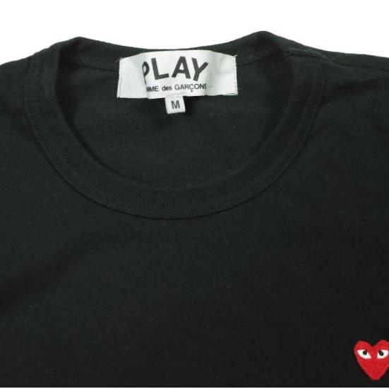 PLAY COMME des GARCONS プレイコムデギャルソン 日本製 L/S TEE - RED HEART ハートワッペン刺繍 ロングスリーブTシャツ YZ-T056 M BLACK |  | 03