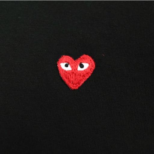PLAY COMME des GARCONS プレイコムデギャルソン 日本製 L/S TEE - RED HEART ハートワッペン刺繍 ロングスリーブTシャツ YZ-T056 M BLACK |  | 04