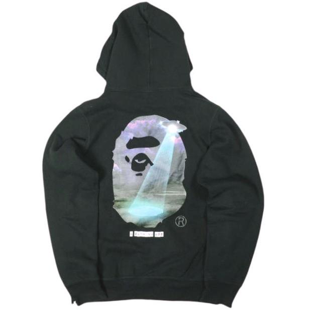A BATHING APE ア ベイシング エイプ BAPE GALAXY UFO PULLOVER HOODIE 裏起毛 スウェットプルオーバーパーカー 001PPH301012X M BLACK | 