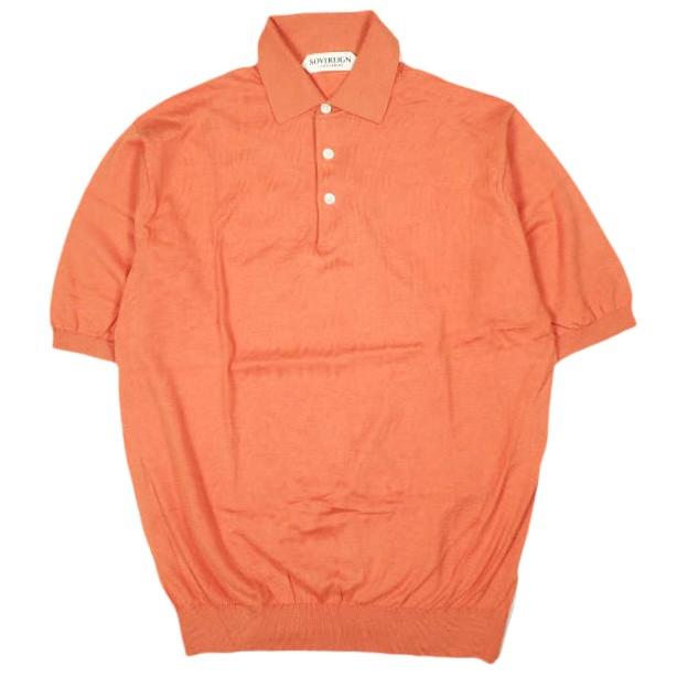 SOVEREIGN ソブリン コットンシルク ニットポロシャツ 1118-136-0686 M ORANGE UNITED ARROWS 半袖 トップス g26972 | 