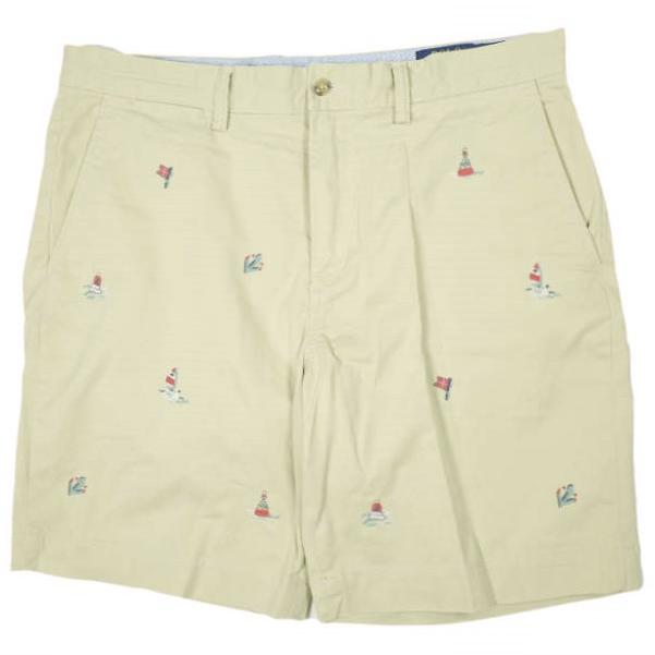 POLO RALPH LAUREN ポロラルフローレン ストレッチクラシックフィット エンブロイダリー チノショーツ Sailing Nautical 34 BEIGE パンツ | 