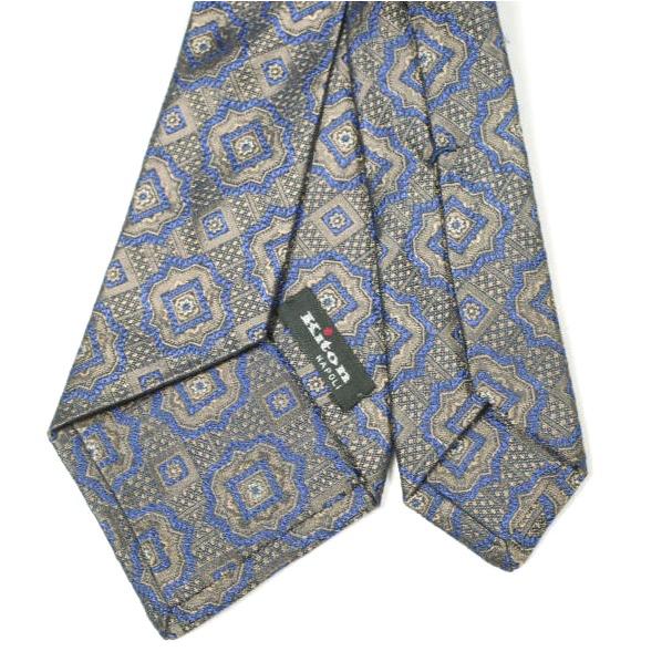 KITON キートン イタリア製 小紋柄シルクネクタイ BLUE/GRAY g26988 |  | 03