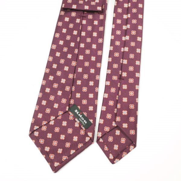 KITON キートン イタリア製 小花柄シルクネクタイ Bordeaux フラワー フローラルプリント g26989 |  | 03