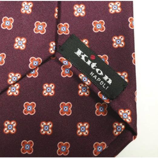 KITON キートン イタリア製 小花柄シルクネクタイ Bordeaux フラワー フローラルプリント g26989 |  | 05