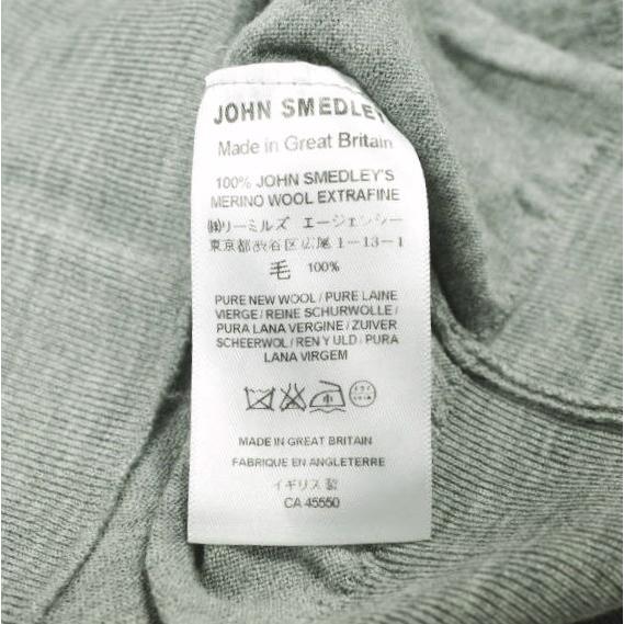 JOHN SMEDLEY ジョンスメドレー イギリス製 エクストラファインメリノウール ハイゲージクルーネックニット S グレー セーター g27004 |  | 08