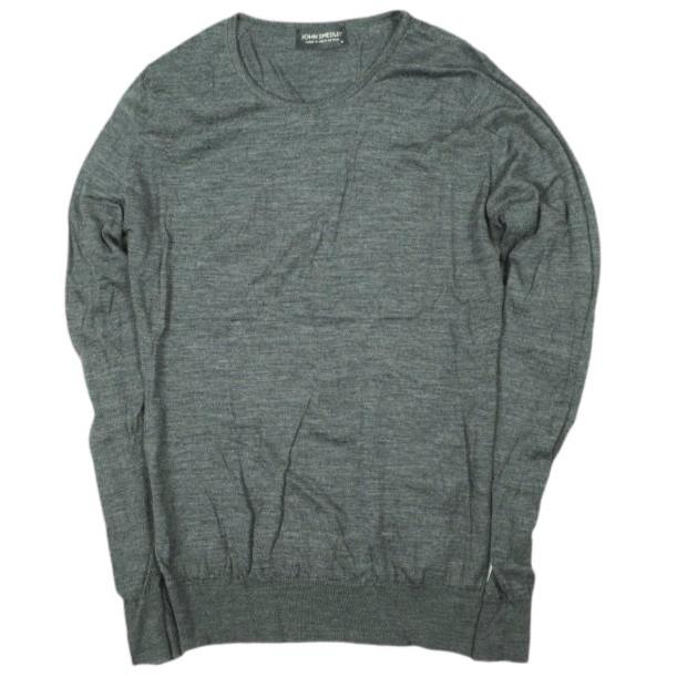 JOHN SMEDLEY ジョンスメドレー イギリス製 エクストラファインメリノウール ハイゲージクルーネックニット M CHARCOAL GRAY セーター | 