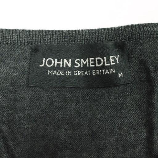 JOHN SMEDLEY ジョンスメドレー イギリス製 エクストラファインメリノウール ハイゲージクルーネックニット M CHARCOAL GRAY セーター |  | 02