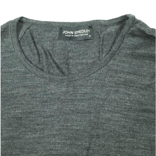 JOHN SMEDLEY ジョンスメドレー イギリス製 エクストラファインメリノウール ハイゲージクルーネックニット M CHARCOAL GRAY セーター |  | 03