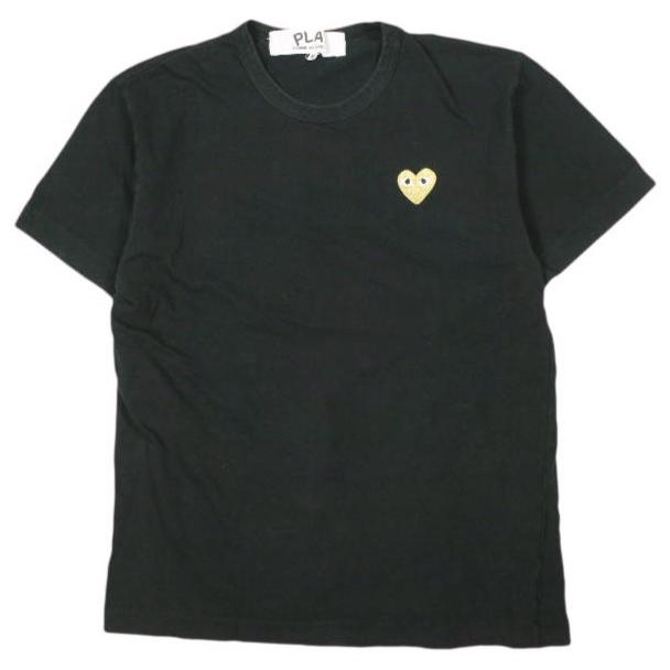 PLAY COMME des GARCONS プレイコムデギャルソン S/S TEE - GOLD HEART ゴールドハートワッペン刺繍 Tシャツ M BLACK 半袖 Filip Pagowski | 