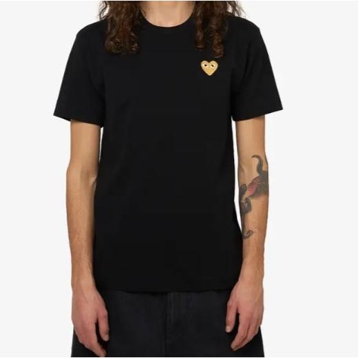 PLAY COMME des GARCONS プレイコムデギャルソン S/S TEE - GOLD HEART ゴールドハートワッペン刺繍 Tシャツ M BLACK 半袖 Filip Pagowski |  | 02