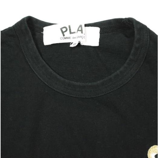 PLAY COMME des GARCONS プレイコムデギャルソン S/S TEE - GOLD HEART ゴールドハートワッペン刺繍 Tシャツ M BLACK 半袖 Filip Pagowski |  | 04