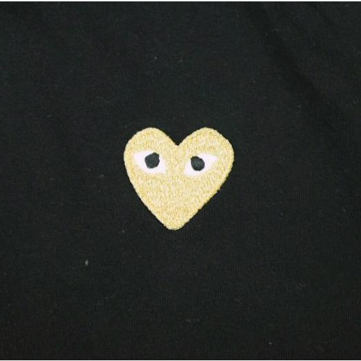 PLAY COMME des GARCONS プレイコムデギャルソン S/S TEE - GOLD HEART ゴールドハートワッペン刺繍 Tシャツ M BLACK 半袖 Filip Pagowski |  | 05