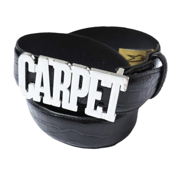 CARPET COMPANY カーペットカンパニー CROCSKIN LEATHER BELT 型押しレザーベルト Free BLACK g27047 | 