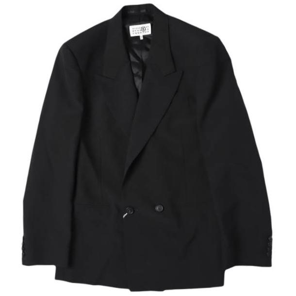 新品 MM6 Maison Margiela 25AW LIGHT WOOL BLEND JACKET ライトウールブレンド ダブルブレストジャケット SH2BN0021 M35436 S BLACK | 