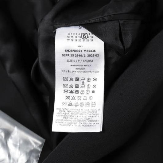 新品 MM6 Maison Margiela 25AW LIGHT WOOL BLEND JACKET ライトウールブレンド ダブルブレストジャケット SH2BN0021 M35436 S BLACK |  | 09