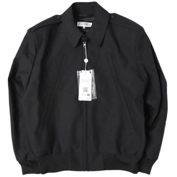 新品 MM6 Maison Margiela 25AW WOOL BOMBER JACKET ハの字 ウールボンバージャケット SH2AM0036 M35653 44 BLACK マルジェラ 定価210100円 | 