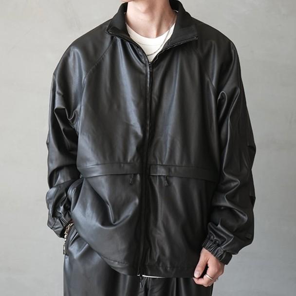 新品 DAIWA PIER39 ダイワ ピア39 25AW TECH SYNTHETIC SKIN WINDBREAKER JACKET フェイクレザートラックジャケット BJ-40025W L BLACK |  | 02