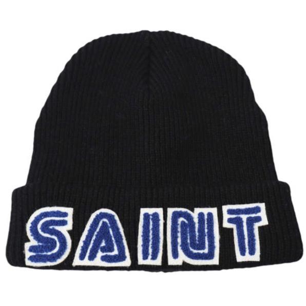 新品 SAINT MICHAEL セントマイケル 25AW SG_KNIT CAP/SAINT SEGA セガ ウールニットキャップ SM-HR1-0000-C65 BLACK Mxxxxxx ビーニー | 