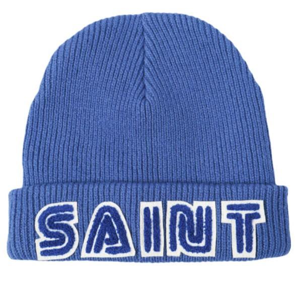 新品 SAINT MICHAEL セントマイケル 25AW SG_KNIT CAP/SAINT SEGA セガ ウールニットキャップ SM-HR1-0000-C66 BLUE Mxxxxxx ビーニー | 
